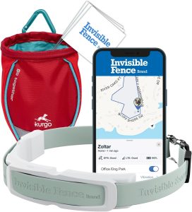 Invisible Fence GPS Dog Fence & Tracking Collar Bundle with Training Flags (White) & Treat Bag (Red), Wireless GPS Tracker Collar, for Medium & Large Dogs, Waterproof – 1 Year Subscription Included