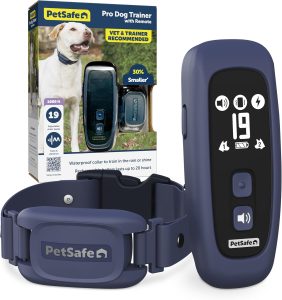 PetSafe Pro Dog Trainer with Remote – Effective Dog Training – 19 Levels of Static Correction – Waterproof Collar – Rechargeable Training Collar – Compact Remote Transmitter