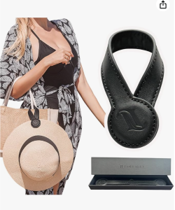Magnetic Hat Clip for Travel on Bag | Fashionable Travel Accessories For Women | Leather Hat Holder With Strong Magnet For Handbags, Purses, Backpacks, Luggage, And Totes