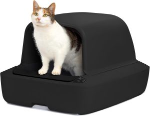 PetSafe ScoopFree Crystal Pro Automatic Self Cleaning Cat Litter Box System – Enclosed Front-Entry – Advanced Odor Control – Includes 1 Disposable Crystal Litter Tray – Black (ZAL00-18159)