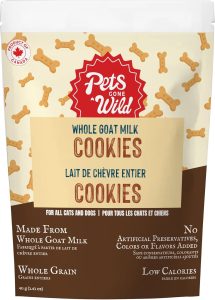 Goat Milk Dog Treats with Peanut Butter – Low-Calorie, Whole Grain, Natural Training Snacks for Large Dogs – Made in Canada – 40g (1.41 oz) Resealable Travel Pouch – Healthy Food Topper or Reward