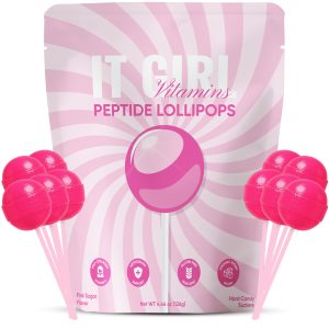 Collagen Peptide Beauty Lollipops for Women with Hyaluronic Acid & Vitamin C, Glow Skin Hair Nail Support, Low Sugar Beauty Candy Pops, Healthy Vitamin Lollipops & Suckers