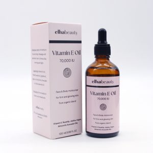 Elhabeauty Vitamin E Oil 70,000 IU, Face & Body Moisturizer, with Rosehip, Jojoba, Almond and Avocado Oils, for a firm and healthy Skin, 3.88 fl oz