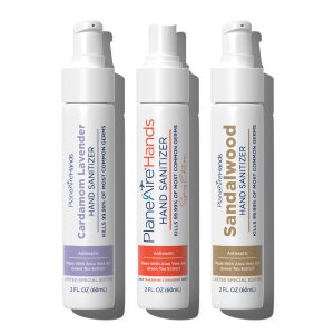 Relax & Rejuvenate Variety 3pk Hand Sanitizer | Cardamom Lavender Lotion, Tangerine Coriander Spray, Sandalwood Lotion | Travel Size | Made with Aloe Vera & Essential Oils | Rich in Vitamin E