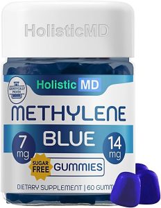 Methylene Blue for Humans USP Pharma Grade 7mg and 14mg dose – 3rd Party Certified Quality – Sugar Free Vegan – Berry Flavor 60 Gummies