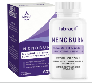 Lubracil Menoburn Perimenopause & Menopause Supplements for Women – Helps Metabolism, Estrogen & Wellness – Targets Hot Flashes, Bloating & Energy – 60 Count