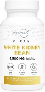 Type Zero Clean White Kidney Bean Capsules (6,500 MG Equivalent Per Serving, 90 Count) – Non-GMO, Gluten Free