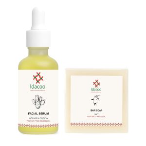 Goat Milk Soap Bar & Prickly Pear Seed Oil Face Serum Combo Kit – Argan Oil Infused, Vitamin E Rich, Anti-Aging, Moisturizing for All Skin Types