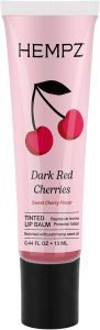 Hempz Cherry Tinted Lip Balm, hydrating gloss for dry cracked lips, Dark Red Cherries, .44 fl.oz.
