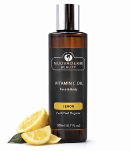 Organic Vitamin C Body Oil – Face & Body Moisturizer with Lemon Extract & Vitamin E, Anti-Aging Oil for Wrinkles & Dry Skin, Naturally Brightens, Firms & Restores Radiance – All Skin Types – 6.7 oz