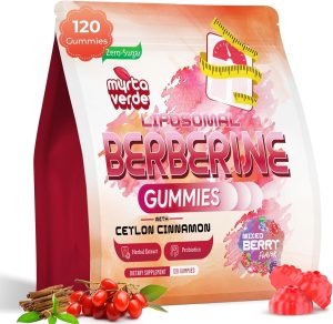 2000mg Liposomal Berberine Supplement Gummies | High Potency Berberine HCL Activates AMPK with Ceylon Cinnamon | Dual Gut–Glucose Innovation | Advanced Absorption | Zero Sugar Mixed-Berry | 120 Count