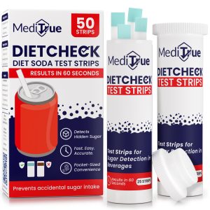 DietCheck – 50 Diet Soda Test Strips to Detect Sugar in Soft Drinks – A Must-Have for Diabetics, Keto & Sugar-Free Diets – 50 Strips – Verify Your Diet Drink in Seconds