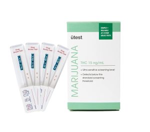 THC 15 ng/mL Home Drug Test Strips – Easy-to-use, Low Detection THC Test Kit, Single Use (4-Pack)