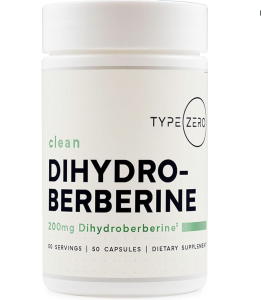 Type Zero Clean Dihydroberberine 200mg Capsules – 50 Capsules – GlucoVantage Dihydroberberine Supplement – Non-GMO & Gluten Free