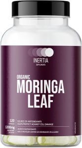 Organic Moringa Leaf Supplement 1200 mg | 120 Vegetarian Capsules | Source of Natural Antioxidants | Made in Canada | Inertia Supplements