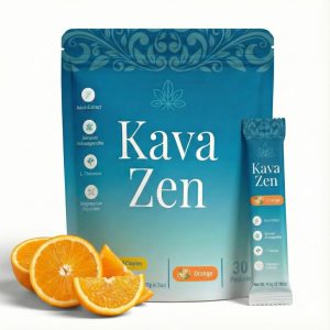 Kava Zen Powdered Calming Drink Mix | Kava Extract, L-Theanine, Ashwagandha, Magnesium Glycinate | Relaxation, Calm, Sleep Aid, Cortisol Reducer & Stress Relief | No Sugar, Non-GMO | 30 Stick Packs