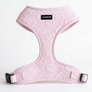 No Pull Dog Harness | Lightweight Breathable Neoprene Harness, Cute Heart Pattern, Adjustable Step-In Vest with Secure Back D-Ring, Soft Padded, For XXS-L Small Dogs – Harness Only Pink
