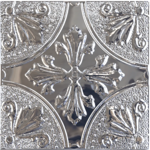 Wall Wear Peel and Stick Metal Tiles, Silver Fleur, 10‑Pack, 8×8 Aluminum Water‑Resistant Tiles for Kitchen & Bathroom Backsplash