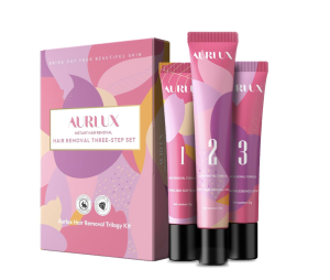 Trilogy Kit for PCOS Facial Hair Removal for Women – Clinical Grade Hair Remover for Women Chin Upper Lip – 3 Step System Lasts 3-4 Weeks – Soothing Gel with Aloe Vera & Vitamin E