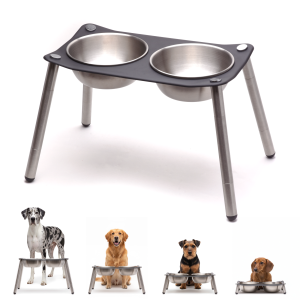 xympo Adjustable Elevated Dog Bowl 56 fl oz Stainless Steel Bowls