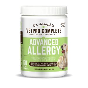 VetPro Advanced Allergy and Itch Support for Dogs – Supports Seasonal Allergies, Itchy Skin, & Immunity – Enhanced with Salmon Oil, Probiotics & Colostrum for Allergies, Immune Support, & Gut Health