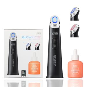 KISS NEW YORK GLOWNIC27 Facial Beauty Device, Microcurrent Glass Glow Skin Booster for Enhancing Korean Skin Care Absorption and Ability to Lift, Improves Hydration Barrier, Elasticity, Even Tone
