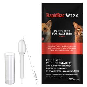 RapidBac™ Vet – 15-Minute at-Home Urine Test for Dogs and Cats to Quickly Screen for UTI Causing Bacteria, 1 Pack