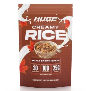Huge Creamy Rice, Maple Brown Sugar, Rice Cereal (Cream of Rice Style), Quick & Easy Preparation, Fast-Digesting Carbohydrates, Sugar-Free, Creamy Texture, Pre & Post Workout Fuel, 30 Servings