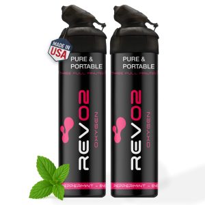 Oxygen Can | 98% Pure Portable Oxygen for Athletes, Recovery & Altitude Relief | 10L Canister with Zero-Leak Mouthpiece & Trigger Lock | Natural Energy Boost for Sports & Travel – Peppermint 2 Pack