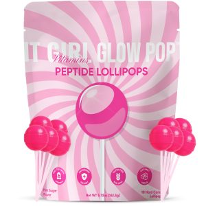 Collagen Peptide Beauty Lollipops for Women with Hyaluronic Acid & Vitamin C, Glow Skin Hair Nail Support, Low Sugar Beauty Candy Pops, Healthy Vitamin Lollipops & Suckers