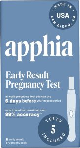 Apphia Health Early Detection Pregnancy Test Kit Midstream hCG Tests, Detects Pregnancy Up to 6 Days Before Missed Period, Easy to Read Results, Female Urinal Compatible, Made in USA (5)