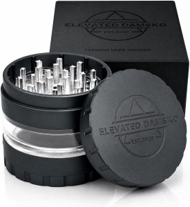 Elevated Damsko 2.5″ Manual Spice & Herb Grinder for Kitchen, Clear-View