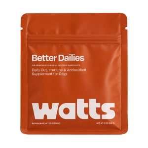 Chewy – Watts Better Dailies Gut, Immune & Antioxidant Support Beef Air-Dried Chew Supplement for Dogs, 2-oz