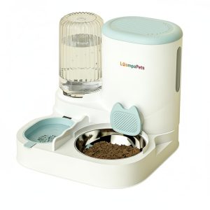 Automatic 1.1L Cat Feeder & 800ml Water Dispenser with Stainless Steel Bowl