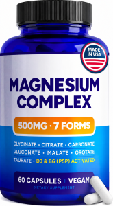 Magnesium Glycinate Complex for Women & Men with Vitamin D3 & B6, 60ct