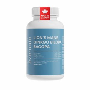 ALL-IN-ONE Lion’s Mane 1,600 mg with Ginkgo Biloba 5,500 mg & Bacopa Monnieri 3,600 mg (Per Serving: 2 Capsules) – 3-in-1 Brain Supplement for Memory & Focus – Vegan Capsules – Made in Canada