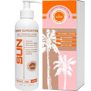 Sun Laboratories Dark Sunsation Tinted Self Tanning Lotion for Body and Face – Sunless Tan Instantly Golden Glow – Our Labs Instant Bronze Very Dark Tanner