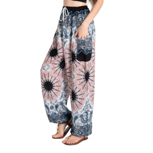 Harem Pants with Pockets and Drawstring, Hippie Boho Yoga Clothes